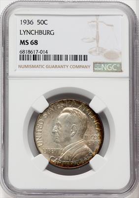 1936 50C Lynchburg Commemorative Silver NGC MS68