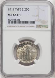 1917 25C Type Two FH Standing Liberty Quarter NGC MS66