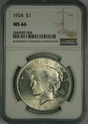 1924 Peace Dollar MS66 NGC
