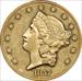 1857-O LIBERTY HEAD $20