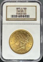 1898-S $20 Liberty MS63 NGC