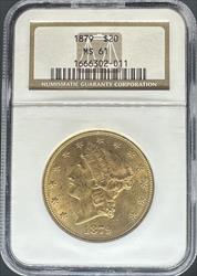 1879 $20 Liberty MS61 NGC