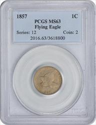 1857 Flying Eagle Cent MS63 PCGS