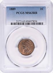 1889 Indian Cent MS63RB PCGS