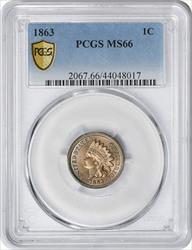 1863 Indian Cent MS66 PCGS