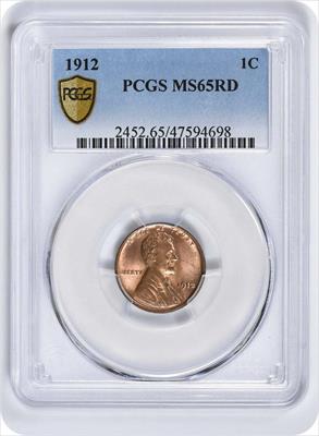 1912 Lincoln Cent MS65RD PCGS