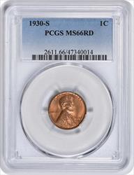 1930-S Lincoln Cent MS66RD PCGS