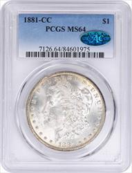1881-CC Morgan Silver Dollar MS64 PCGS (CAC)