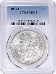 1881-O Morgan Silver Dollar MS64 PCGS