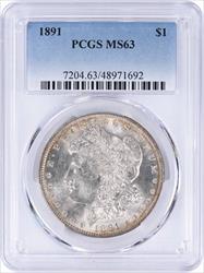 1891 Morgan Silver Dollar MS63 PCGS
