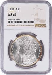 1882 Morgan Silver Dollar MS64 NGC