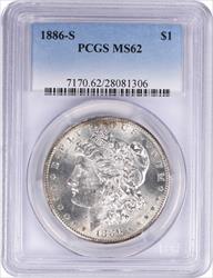 1886-S Morgan Silver Dollar MS62 PCGS