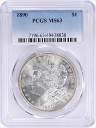 1890 Morgan Silver Dollar MS63 PCGS