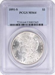 1891-S Morgan Silver Dollar MS64 PCGS