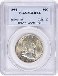 1954 Franklin Silver Half Dollar MS64FBL PCGS