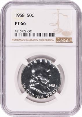 1958 Franklin Silver Half Dollar PR66 NGC