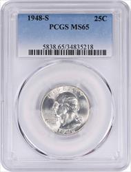1948-S Washington Silver Quarter MS65 PCGS