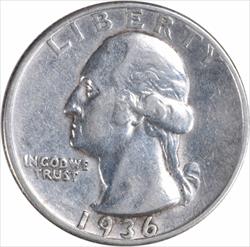 1936 Washington Silver Quarter EF Uncertified