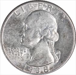 1938 Washington Silver Quarter AU58 Uncertified