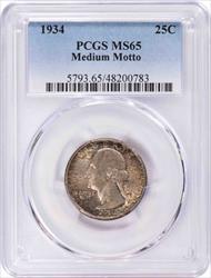 1934 Washington Silver Quarter MS65 PCGS
