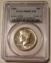 1964 Kennedy Silver Half Dollar Proof PR68 Cameo PCGS