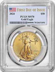 2024 1 oz American Gold Eagle First Day of Issue PCGS MS70