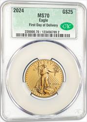 2024 1/2 oz American Gold Eagle FDD CAC MS70