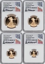 2022 W 4-Coin Gold Eagle Set FDI NGC PF70 Harrigal