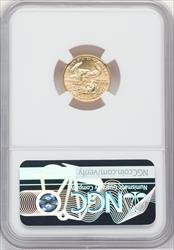 1992 $5 Tenth-Ounce Gold Eagle NGC MS70 Mike Castle