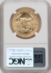 2012-W $50 One Ounce Gold Eagle Brown Label NGC MS70