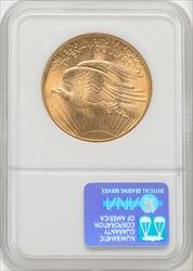 1908 NM $20 Wells Fargo Saint-Gaudens Double Eagle NGC MS66 (765577002)