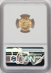 1987 $5 Tenth-Ounce Gold Eagle Brown Label NGC MS70 (762673092)