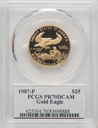 1987-P $25 Half-Ounce Gold Eagle Mercanti PCGS PR70