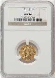 1911 $2.50 Indian Quarter Eagle NGC MS62 (506590007)