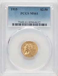 1915 $2.50 Indian Quarter Eagle PCGS MS61