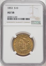 1853 $10 Liberty Eagle NGC AU58 (770254029)