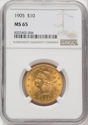 1905 $10 Liberty Eagle NGC MS65