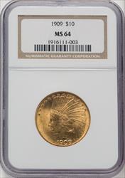 1909 $10 Indian Eagle NGC MS64