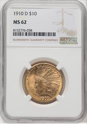 1910-D $10 Indian Eagle NGC MS62 (177068259)