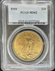 1910 $20 St. Gaudens MS62 PCGS