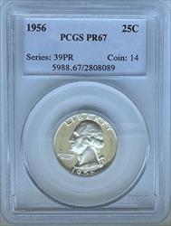 1956 Washington Quarter PR67 PCGS