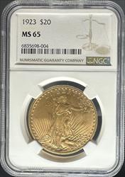 1923 $20 St Gaudens MS65 NGC