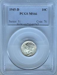 1945-D Mercury Dime MS66 PCGS