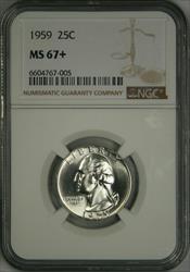 1959 Washington Quarter MS67+ NGC