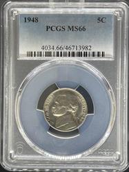 1948 Jefferson Nickel MS66 PCGS