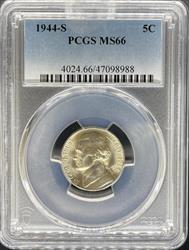 1944-S Jefferson Nickel MS66 PCGS