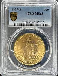 1927-S $20 St Gaudens MS63 PCGS