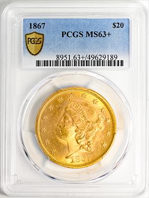 1867 LIBERTY HEAD $20