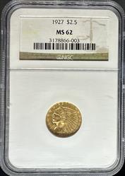 1927 $2.5 Indian MS62 NGC