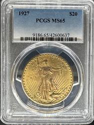 1927 $20 St Gaudens MS65 PCGS